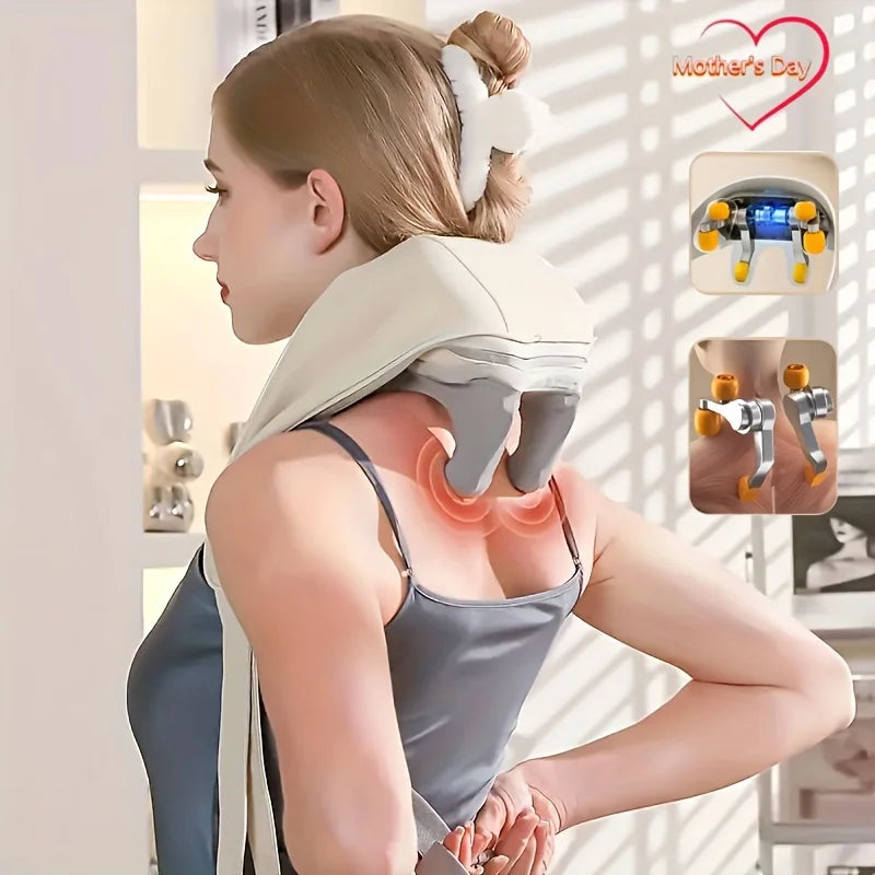 Electric Neck And Shoulder Massager Wireless Shoulder & Back Massage Pillow Trapezius Neck Cervical Back Massage Shawl Gifts