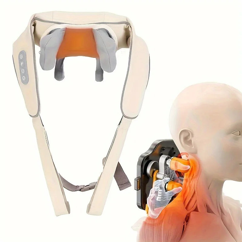 Electric Neck And Shoulder Massager Wireless Shoulder & Back Massage Pillow Trapezius Neck Cervical Back Massage Shawl Gifts