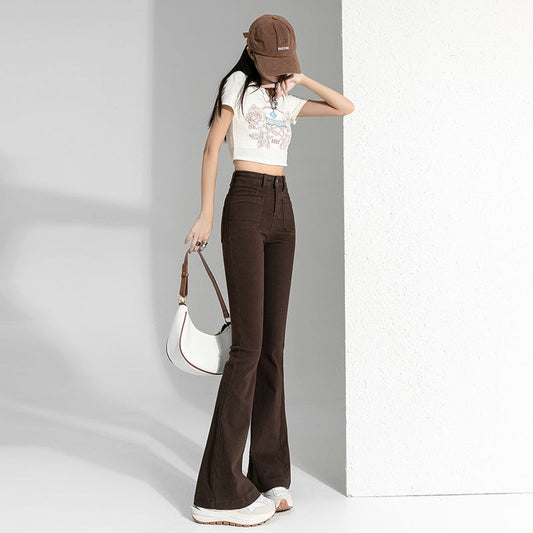 Spring And Autumn Hot Girl Slightly Flared Jeans Women