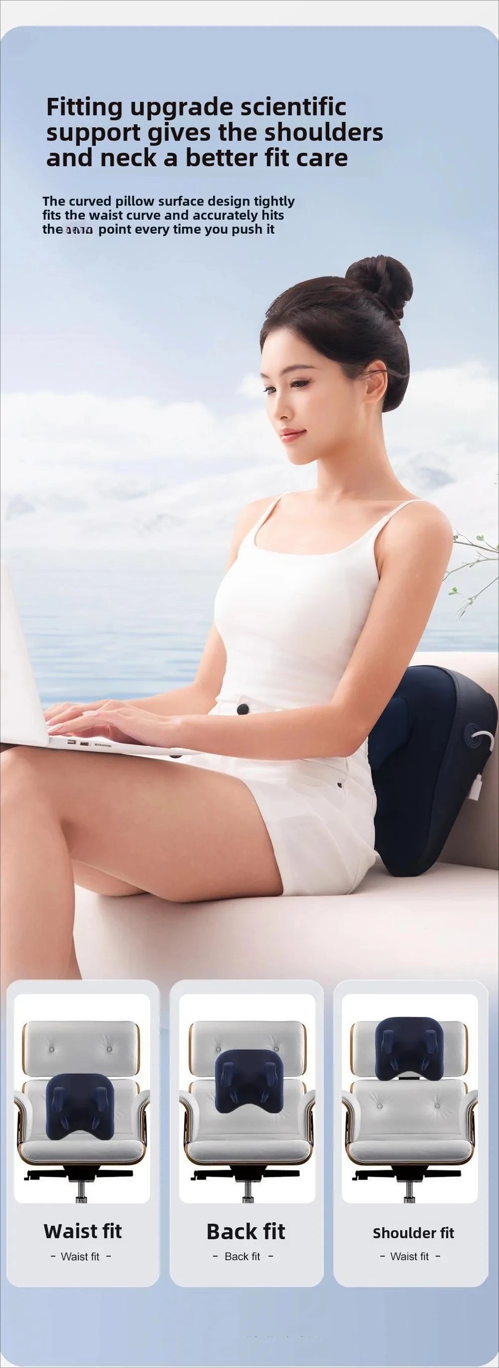 Trapezius Massage Pillow Wireless Electric Car Home Massager Heating Waist Neck Leg Cervical Shiatsu Kneading Rechargeable