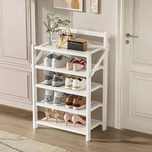 Voltsify Foldable 5-Tier Bamboo Shoe Rack, Waterproof, No-Assembly Storage Shelf for Home, Office & Entryway