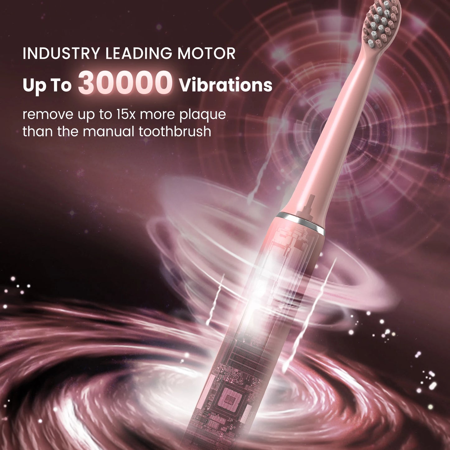 SEJOY Electric Sonic Toothbrush 3 modes Clean USB Rechargeable IPX7 Waterproof Electric Tooth Brushes with 7pcs Replacement Head