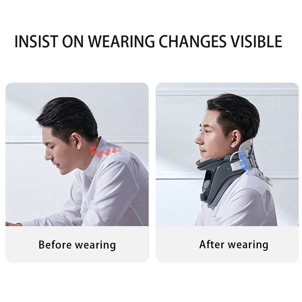 Cervical Neck Traction Device with Airbag Support Neck Brace Gifts for Men/Women/Dad/Mom/Him/Her for Cervical Spine Alignment