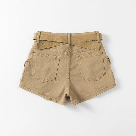 Shorts Denim Cargo Pants Women Sexy Streetwear High Waist Summer Stretch Cortos Big Pockets Mini Jeans New Vintage Vaqueros