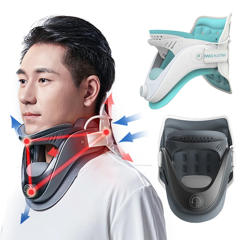 Cervical Neck Traction Device with Airbag Support Neck Brace Gifts for Men/Women/Dad/Mom/Him/Her for Cervical Spine Alignment
