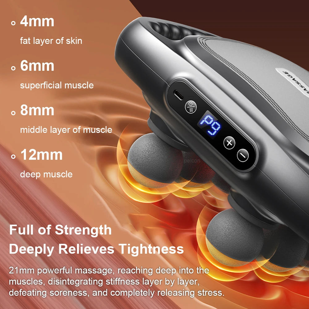 Fascia Gun Muscle Massager Gun High Frequency Back Waist Massage Machine Six-head Body Shoulder Professional