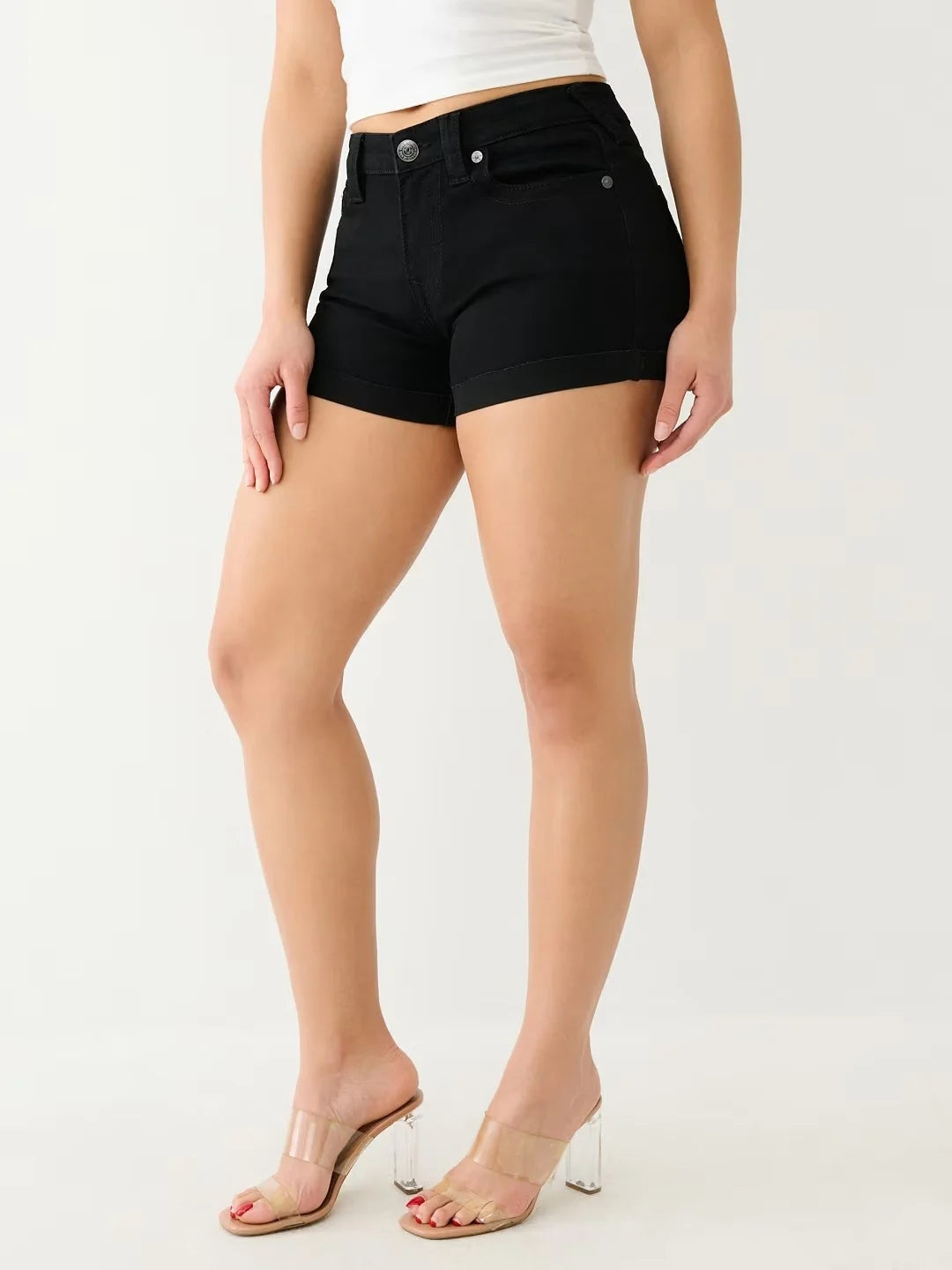 Retro Buddha Short Women Y2K Skirt Goth Hip Hop Pocket Embroidery Sexy Black Loose Denim Shorts Women High Waist Slim Mini Skirt
