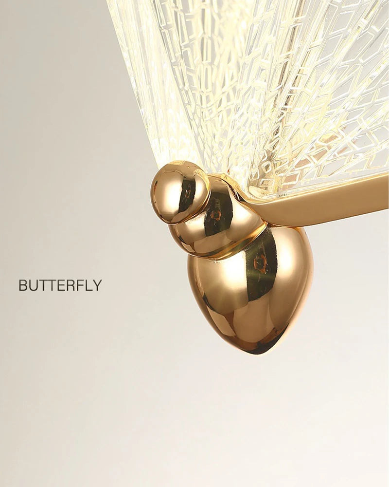 Nordic Colorful Butterfly LED Pendant Lamps for Home Bedroom Living Room Indoor Golden LED Suspened Hanging Chandelier Lighting