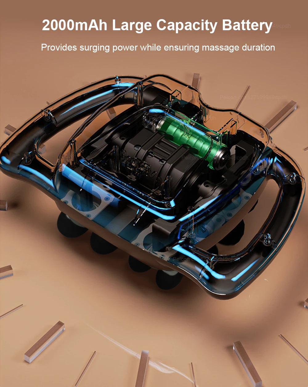 Fascia Gun 16-Head Muscle Massage Gun Professional Body Leg Back Shoulder Waist Fascia Gun High Frequency Vibration Massager Gun