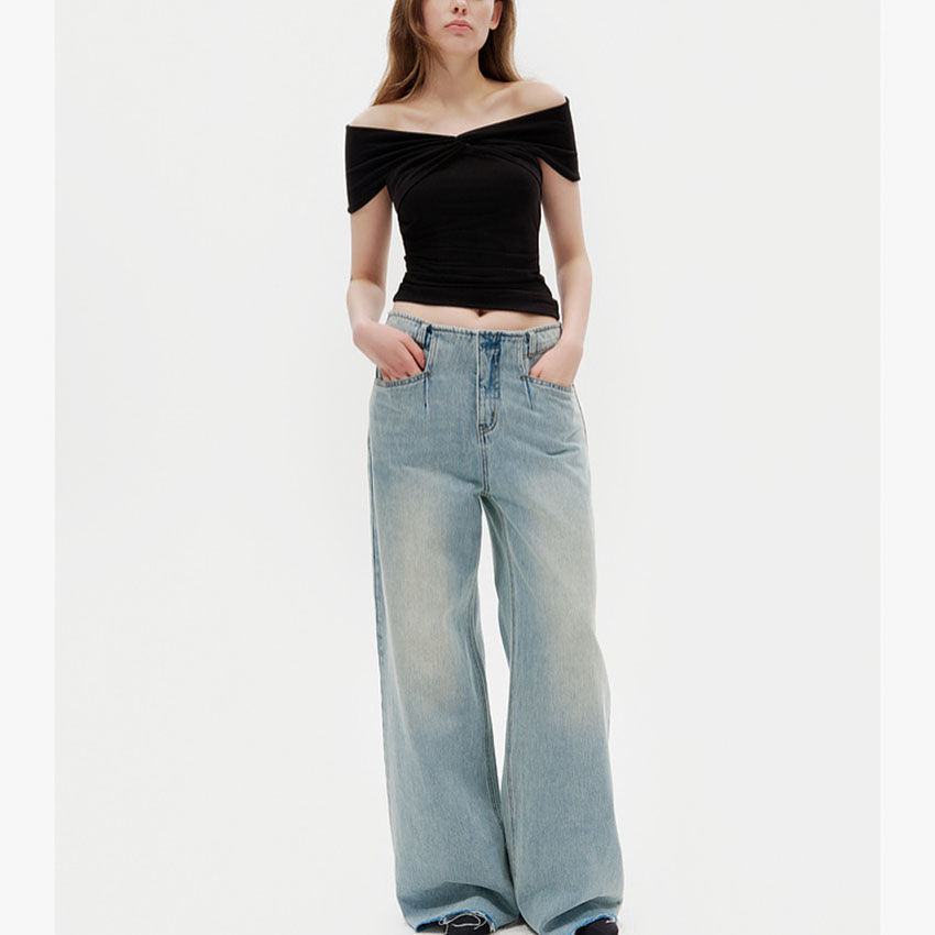 Pleated Kink Stacking Short Sleeve Comfortable Top