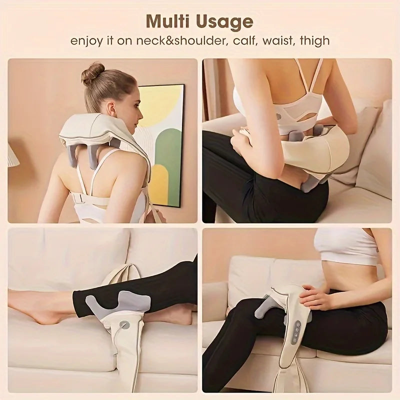 Electric Neck And Shoulder Massager Wireless Shoulder & Back Massage Pillow Trapezius Neck Cervical Back Massage Shawl Gifts