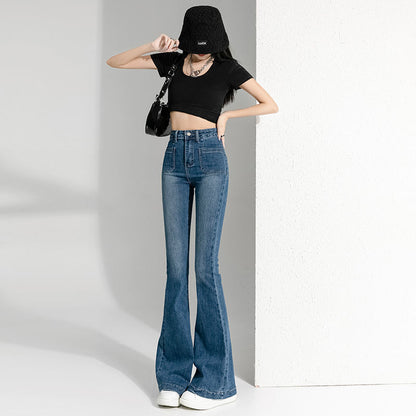 Spring And Autumn Hot Girl Slightly Flared Jeans Women