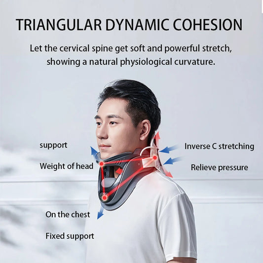 Cervical Neck Traction Device with Airbag Support Neck Brace Gifts for Men/Women/Dad/Mom/Him/Her for Cervical Spine Alignment