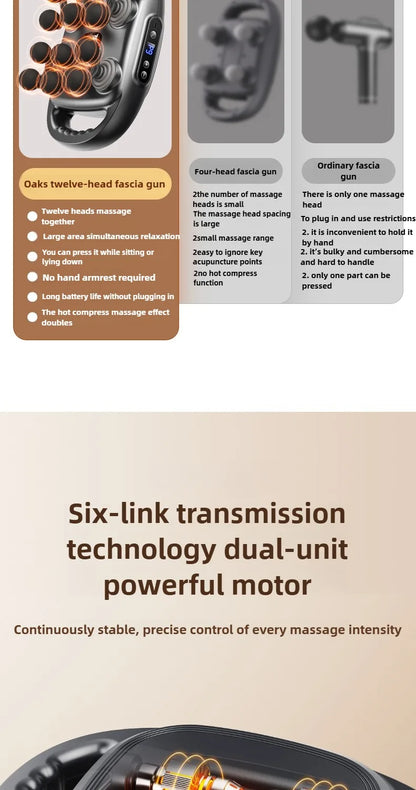 JAIYORL 24 Massage Heads Massage Gun Deep Tissue Muscle Professional Grade High Quality Wireless Frequency Vibration Masajeador