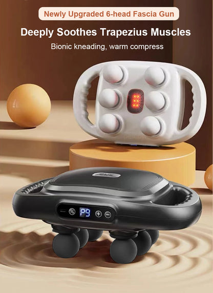 Fascia Gun Muscle Massager Gun High Frequency Back Waist Massage Machine Six-head Body Shoulder Professional