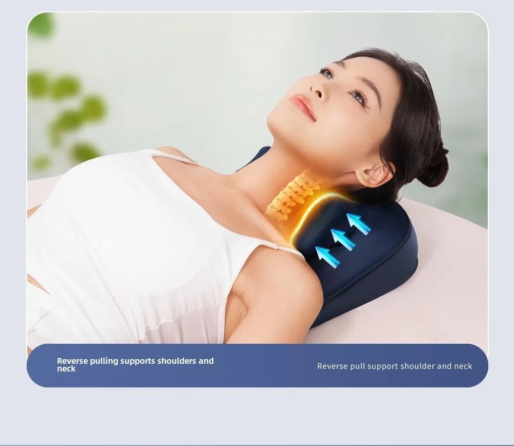 Trapezius Massage Pillow Wireless Electric Car Home Massager Heating Waist Neck Leg Cervical Shiatsu Kneading Rechargeable