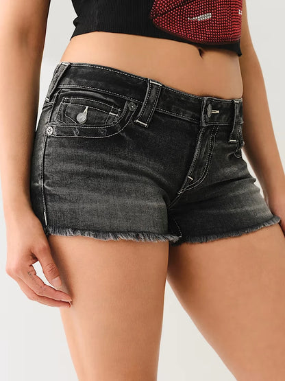 Retro Buddha Short Women Y2K Skirt Goth Hip Hop Pocket Embroidery Retro Blue Loose Denim Shorts Women High Waist Slim Mini Skirt