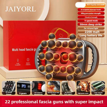 JAIYORL 24 Massage Heads Massage Gun Deep Tissue Muscle Professional Grade High Quality Wireless Frequency Vibration Masajeador