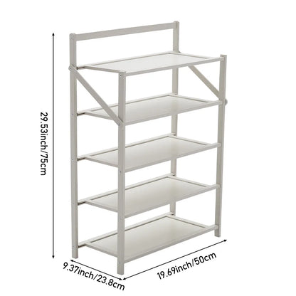Voltsify Foldable 5-Tier Bamboo Shoe Rack, Waterproof, No-Assembly Storage Shelf for Home, Office & Entryway
