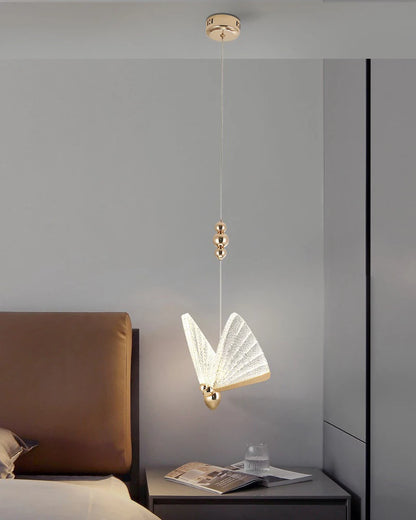 Nordic Colorful Butterfly LED Pendant Lamps for Home Bedroom Living Room Indoor Golden LED Suspened Hanging Chandelier Lighting