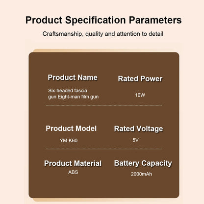 Fascia Gun Muscle Massager Gun High Frequency Back Waist Massage Machine Six-head Body Shoulder Professional