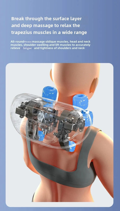 Trapezius Massage Pillow Wireless Electric Car Home Massager Heating Waist Neck Leg Cervical Shiatsu Kneading Rechargeable