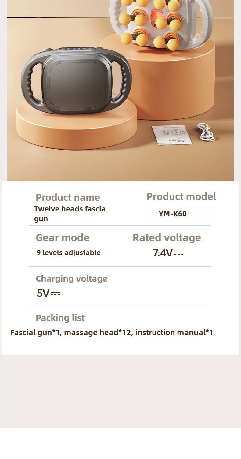 JAIYORL 24 Massage Heads Massage Gun Deep Tissue Muscle Professional Grade High Quality Wireless Frequency Vibration Masajeador