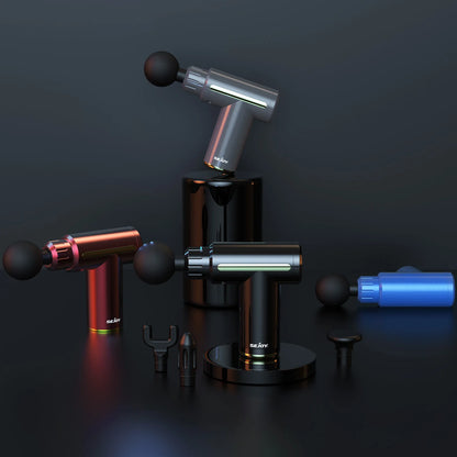 Sejoy Mini Portable Fascia Massage Gun with LED Touch Screen 4 Replaceable Massage Heads 10 Speeds Percussion Massager