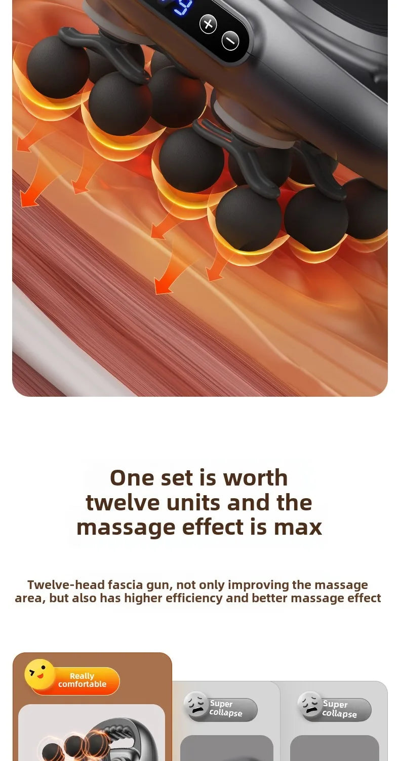 JAIYORL 24 Massage Heads Massage Gun Deep Tissue Muscle Professional Grade High Quality Wireless Frequency Vibration Masajeador