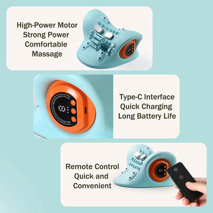 Electric Cervical Massager Neck Stretcher Pulse Traction Heating Pain Relif Chiropractic Traction Head Acupoint Massage Pillow