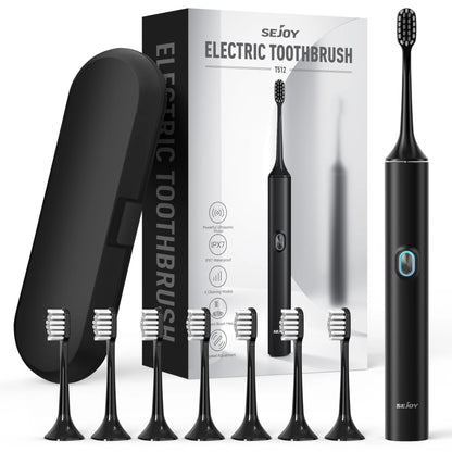 Sejoy T512 Electric Toothbrush for Adults with 4 Brush Heads Ultrasonic Tooth brush 4 Modes Rechargeable Waterproof