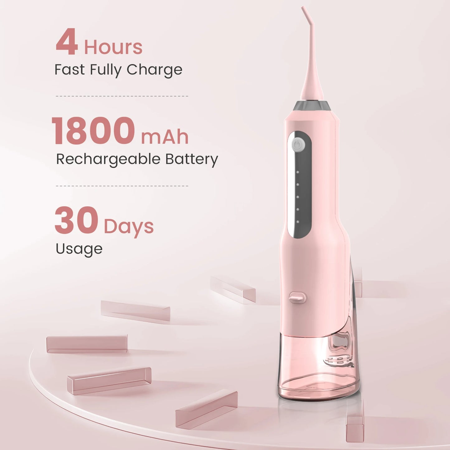 SEJOY Dental Oral Irrigator Water Flosser USB Rechargeable,5 Working Modes,5 Nozzles, 270ml Tank,Water Floss Teeth Pick