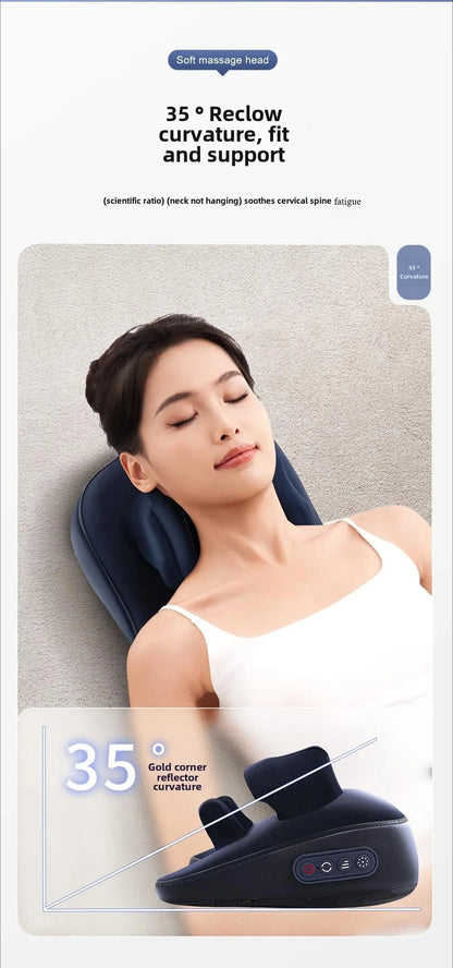 Trapezius Massage Pillow Wireless Electric Car Home Massager Heating Waist Neck Leg Cervical Shiatsu Kneading Rechargeable