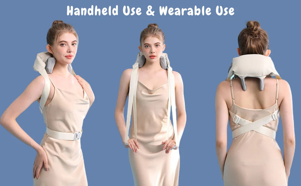 Neck Shoulder Massager Deep Tissue Shiatsu Back Massagers with Heat for Pain Relief Electric Kneading Squeeze Muscles Massage