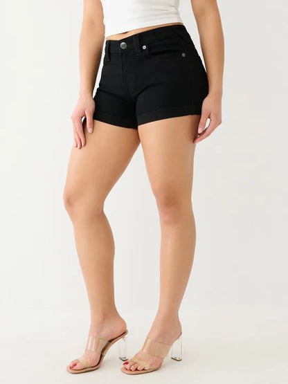 Retro Buddha Short Women Y2K Skirt Goth Hip Hop Pocket Embroidery Sexy Black Loose Denim Shorts Women High Waist Slim Mini Skirt