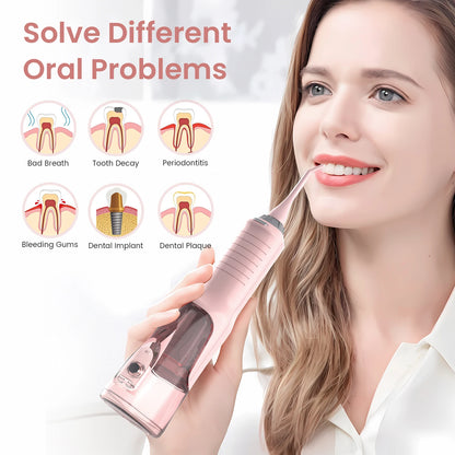 SEJOY Dental Oral Irrigator Water Flosser USB Rechargeable,5 Working Modes,5 Nozzles, 270ml Tank,Water Floss Teeth Pick