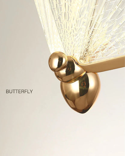 Nordic Colorful Butterfly LED Pendant Lamps for Home Bedroom Living Room Indoor Golden LED Suspened Hanging Chandelier Lighting