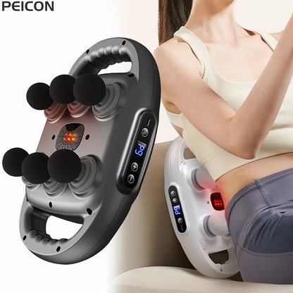 Fascia Gun Muscle Massager Gun High Frequency Back Waist Massage Machine Six-head Body Shoulder Professional