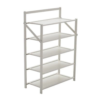 Voltsify Foldable 5-Tier Bamboo Shoe Rack, Waterproof, No-Assembly Storage Shelf for Home, Office & Entryway