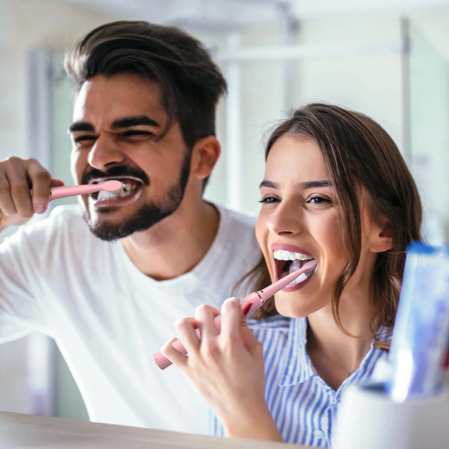 SEJOY Electric Sonic Toothbrush 3 modes Clean USB Rechargeable IPX7 Waterproof Electric Tooth Brushes with 7pcs Replacement Head