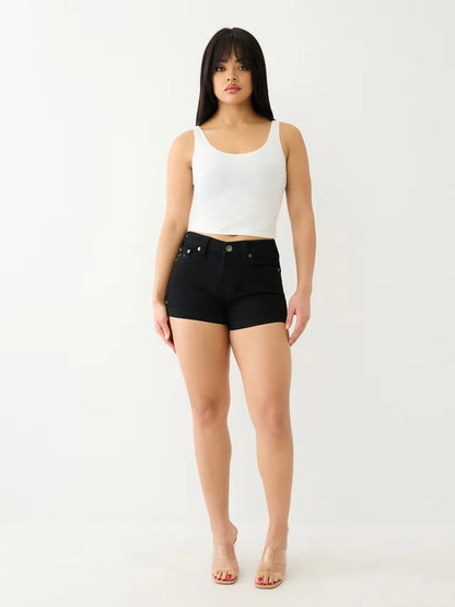 Retro Buddha Short Women Y2K Skirt Goth Hip Hop Pocket Embroidery Sexy Black Loose Denim Shorts Women High Waist Slim Mini Skirt