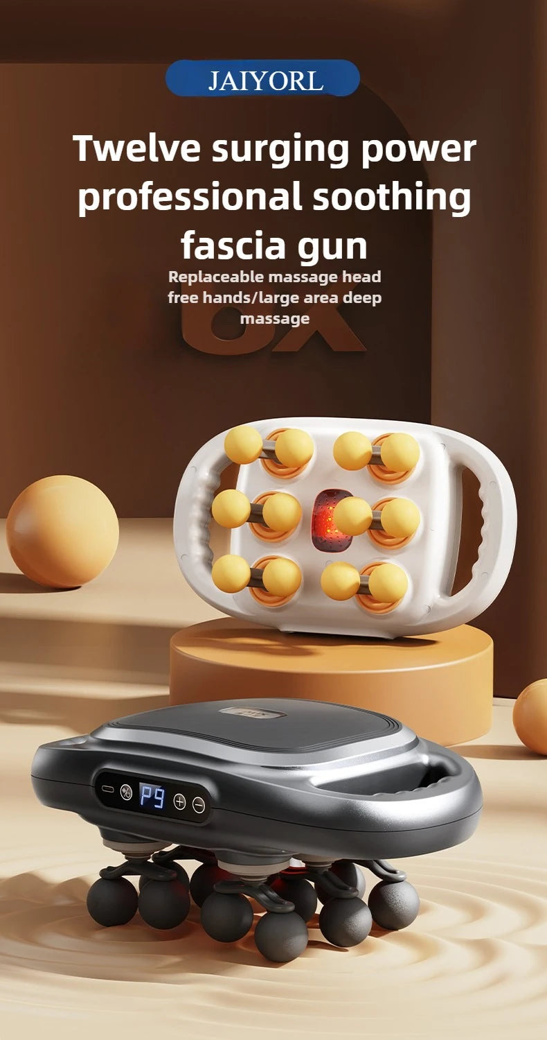 JAIYORL 24 Massage Heads Massage Gun Deep Tissue Muscle Professional Grade High Quality Wireless Frequency Vibration Masajeador