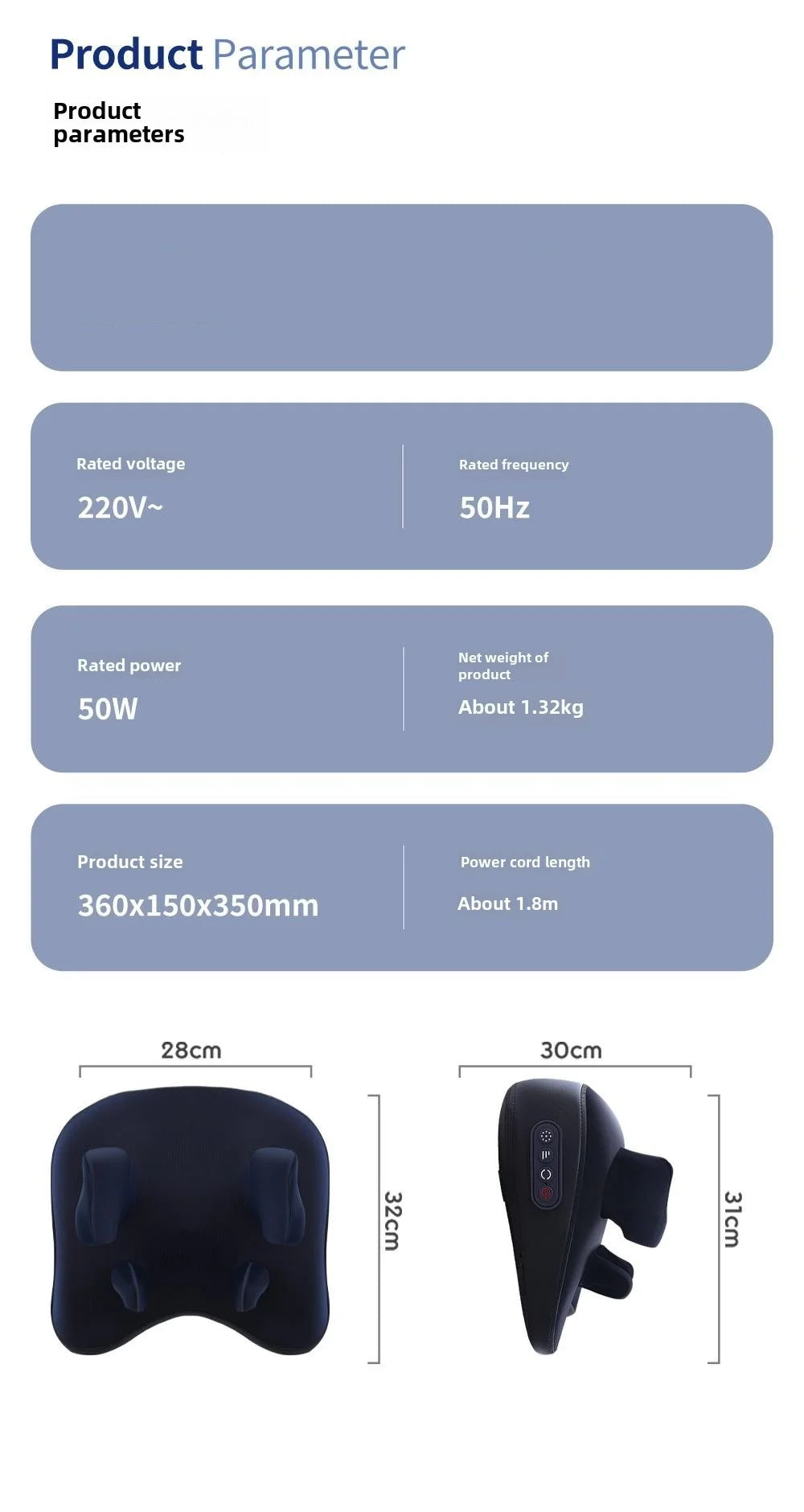 Trapezius Massage Pillow Wireless Electric Car Home Massager Heating Waist Neck Leg Cervical Shiatsu Kneading Rechargeable