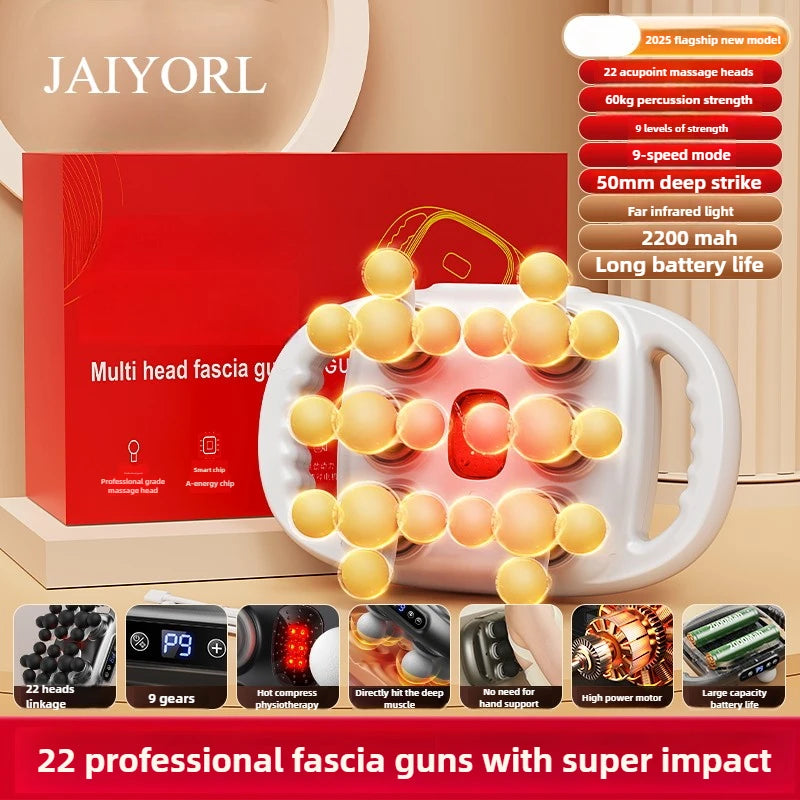 JAIYORL 24 Massage Heads Massage Gun Deep Tissue Muscle Professional Grade High Quality Wireless Frequency Vibration Masajeador